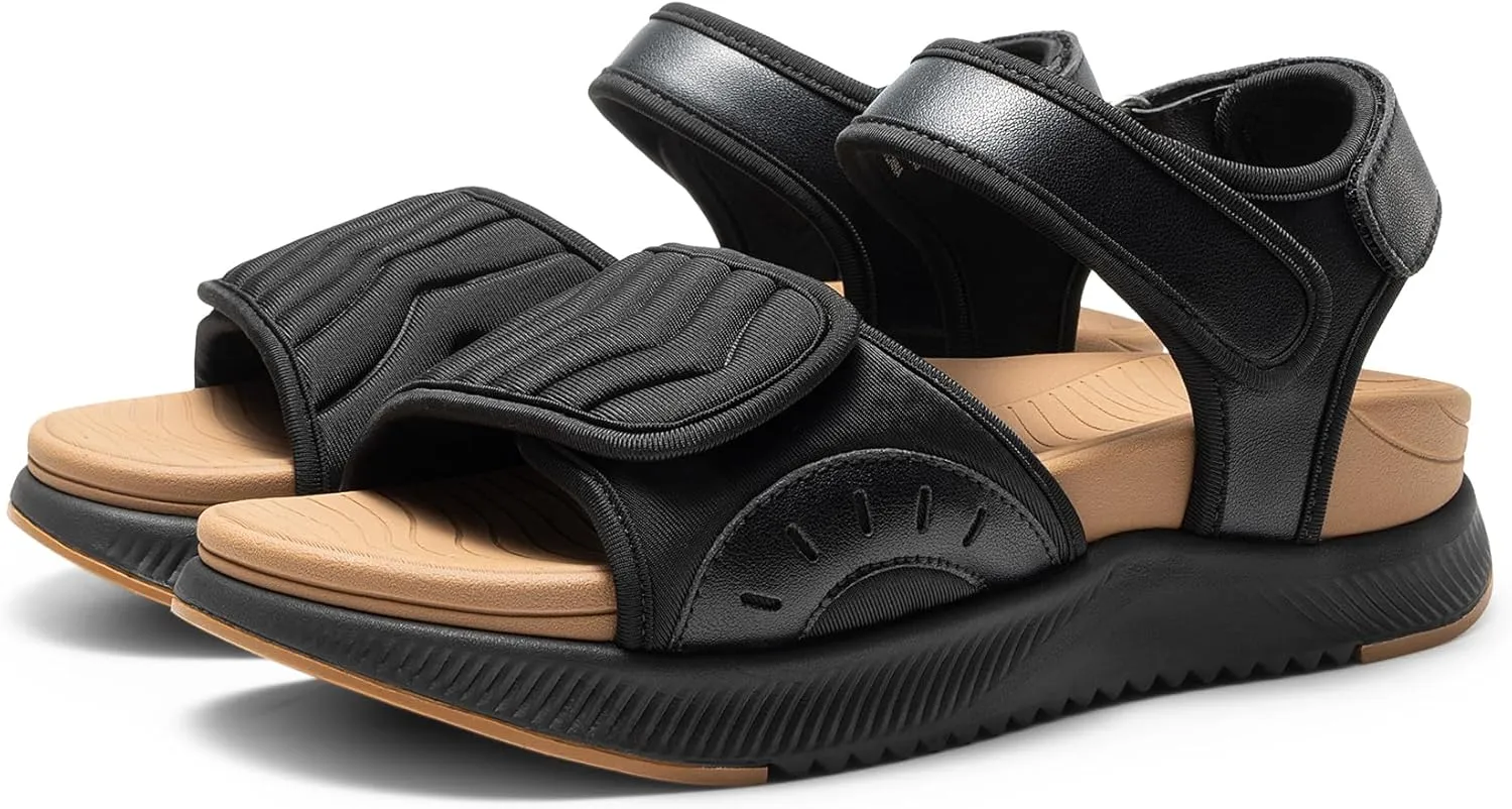 DREAM PAIRS Walking Sandals Women Arch Support Platform Sandals Comfortable Open Toe Hiking Summer Shoes Lightweight Outdoor Athletic Sport Water Sandals