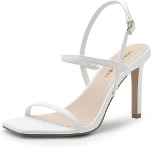 DREAM PAIRS Women’s Slingback Heels High Stilettos Open Square Toe Ankle Strap Pumps Sexy Comfort Strappy Dress Shoes Wedding Bridal Heeled Sandals