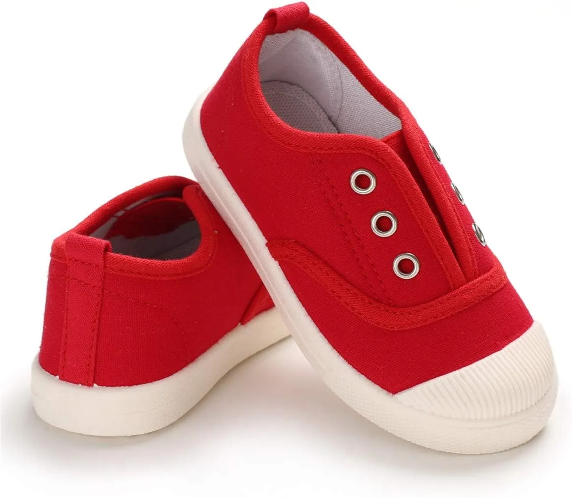 E-FAK Toddler Shoes Boys Girls Canvas Sneaker Slip-On Kids Shoes Light Weight Fashion Casual Running Shoes(Toddle/Little Kids/Baby)