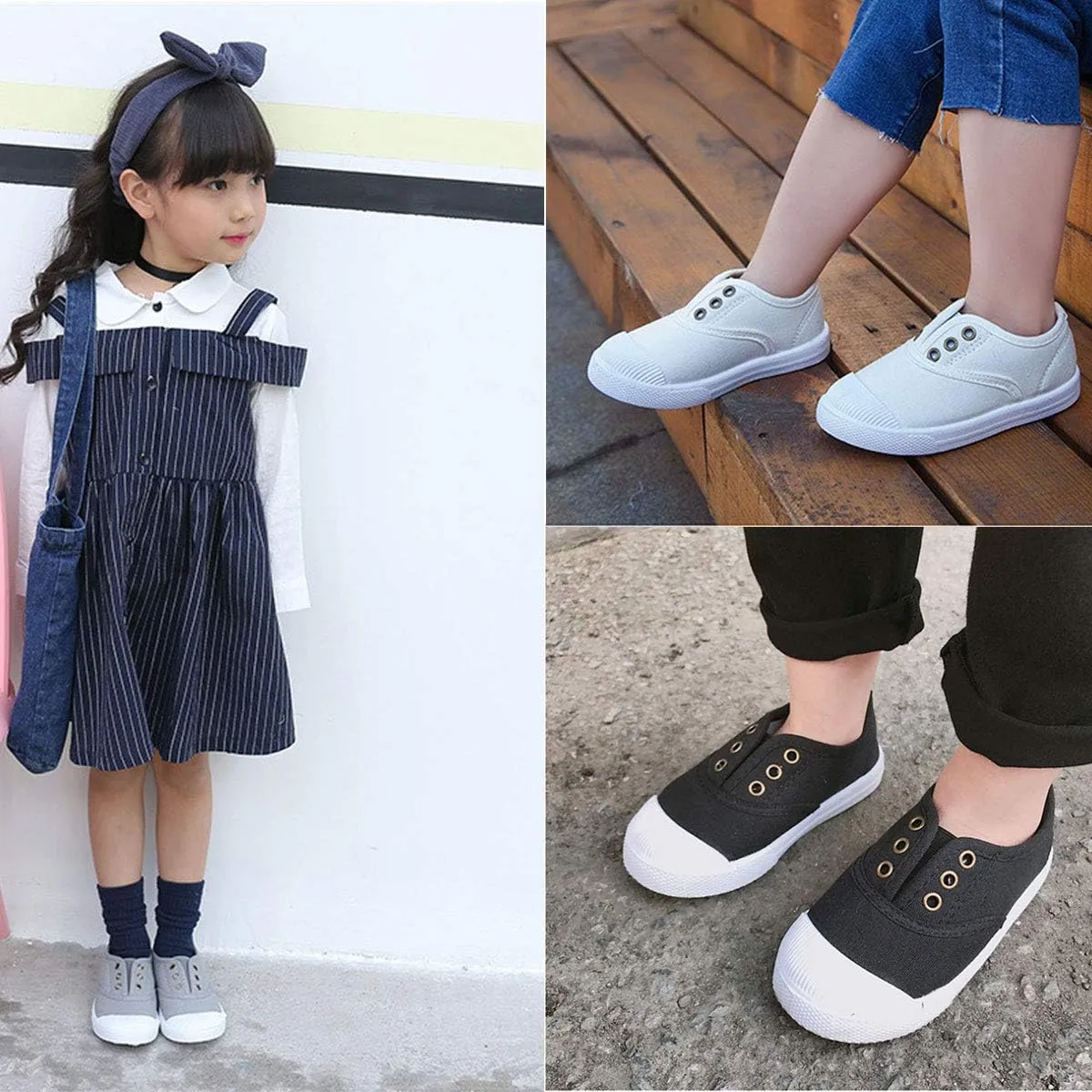 E-FAK Toddler Shoes Boys Girls Canvas Sneaker Slip-On Kids Shoes Light Weight Fashion Casual Running Shoes(Toddle/Little Kids/Baby)