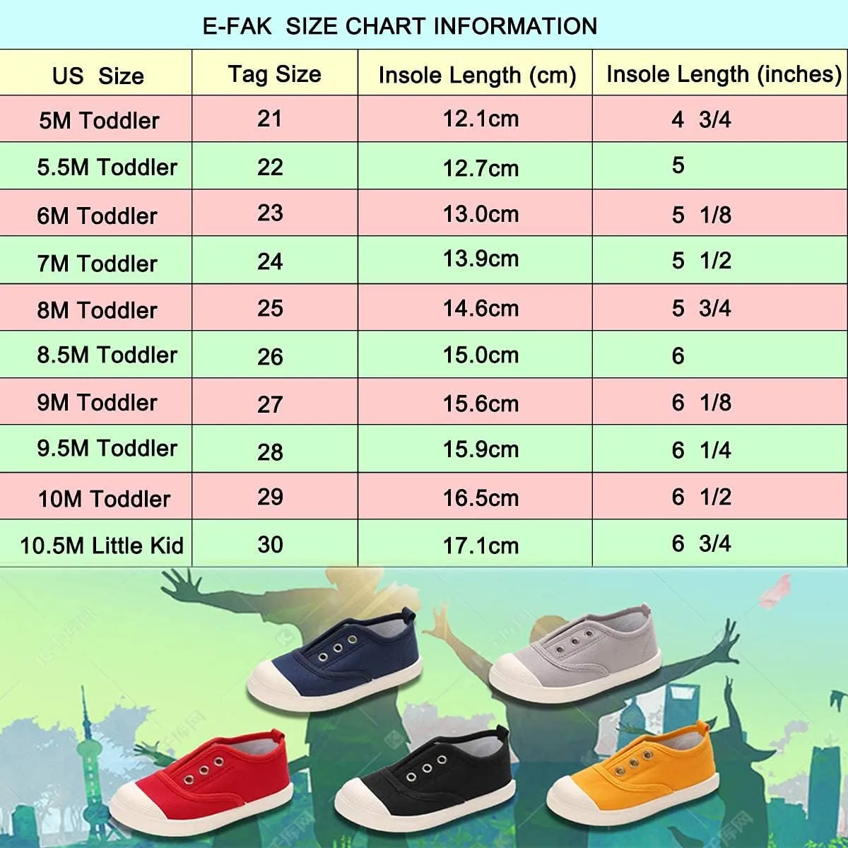 E-FAK Toddler Shoes Boys Girls Canvas Sneaker Slip-On Kids Shoes Light Weight Fashion Casual Running Shoes(Toddle/Little Kids/Baby)