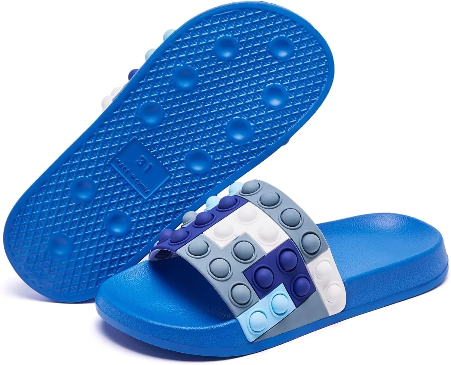 Eashi Slides For Kids,Boys Girls Sandals, Toddler Arch Support Slippers For House Shower Beach Non-Slip