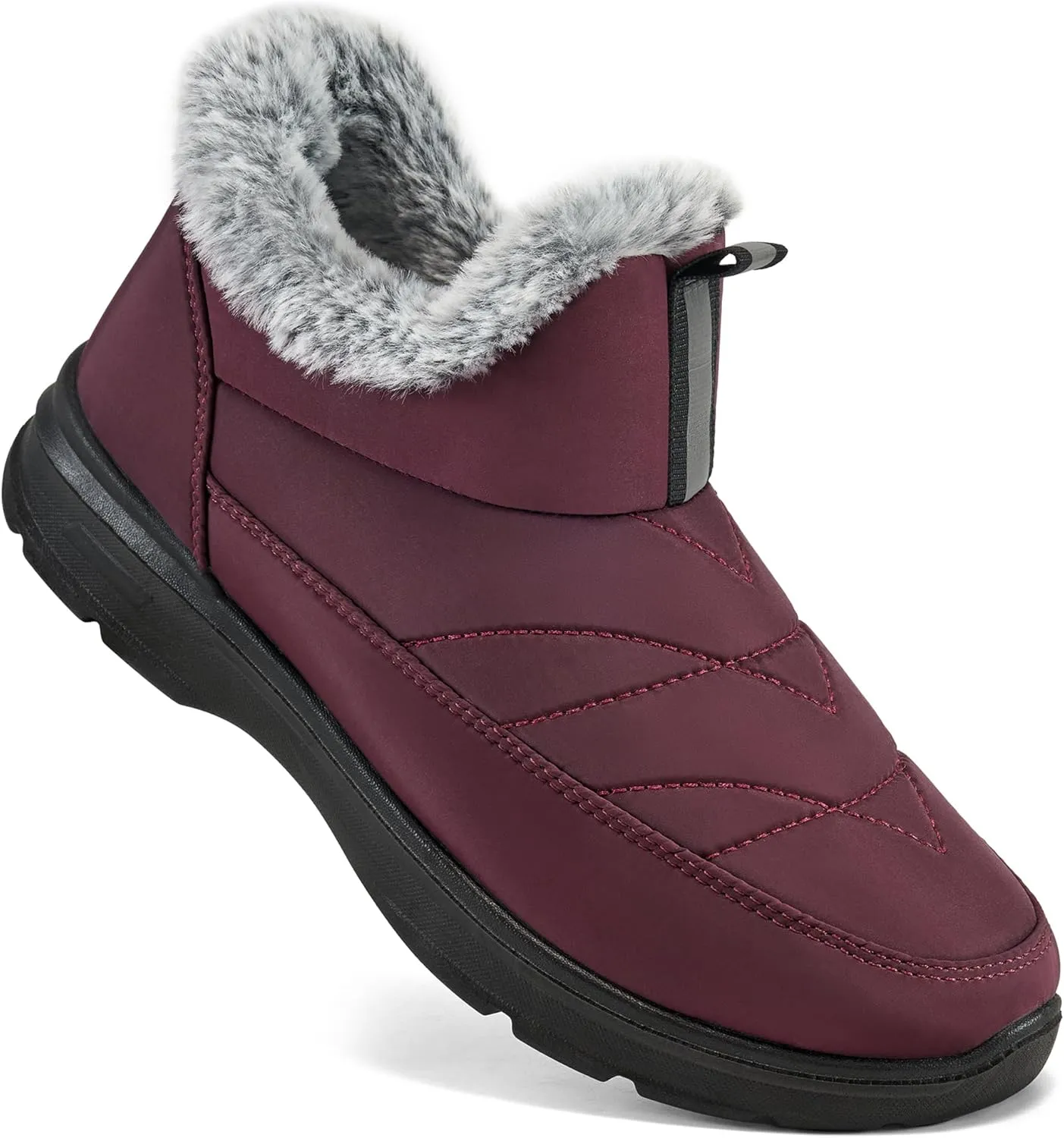 Ecetana Womens Boots Snow Winter Shoes Warm Ankle Booties with Fur Lined Comfortable Outdoor Waterproof Slip on Boots for Women
