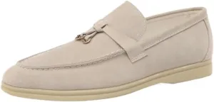 Elegant Men's Suede Leather Penny Loafers with Chunky Platform, Non-Slip Lug Sole, and Round Toe Design for Business and Casual Wear
