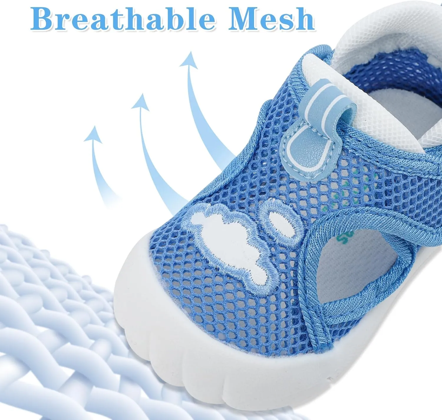 ESTAMICO Baby Girls' Summer Sandals Toe Protection Athletic Sports Sandal Non-Slip First Walking Shoes
