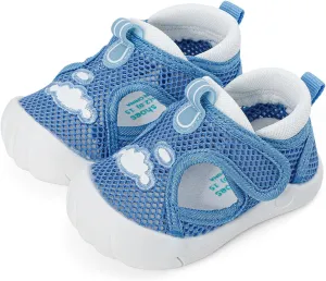 ESTAMICO Baby Girls' Summer Sandals Toe Protection Athletic Sports Sandal Non-Slip First Walking Shoes
