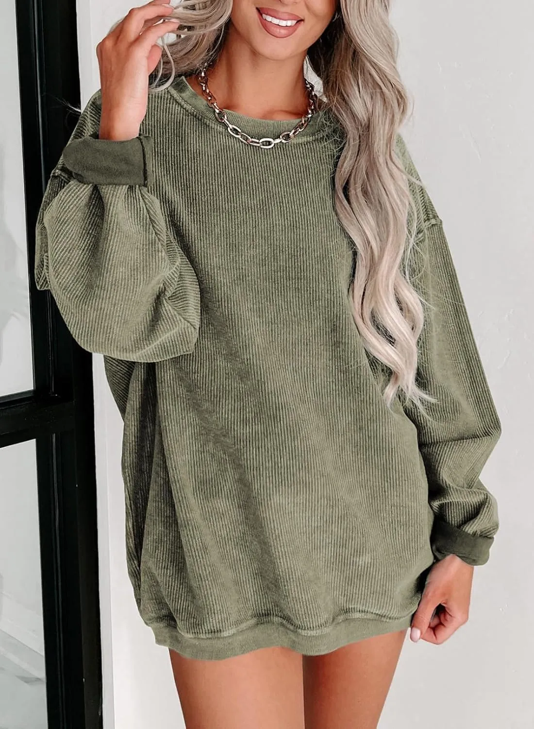 Eytino Women Plus Size Sweatshirts Long Sleeve Crew Neck Casual Oversized Soft Pullover Tops Shirts(1X-5X)