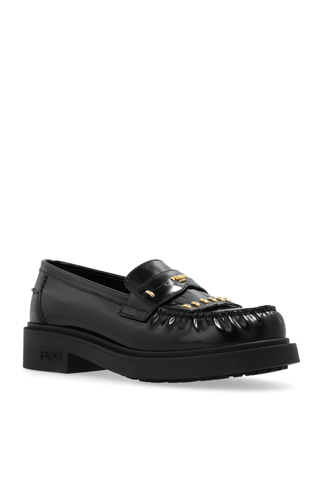 Fendi Leather shoes type loafers in BLACK - 39