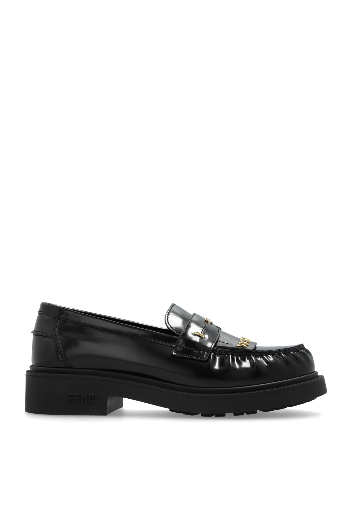Fendi Leather shoes type loafers in BLACK - 39