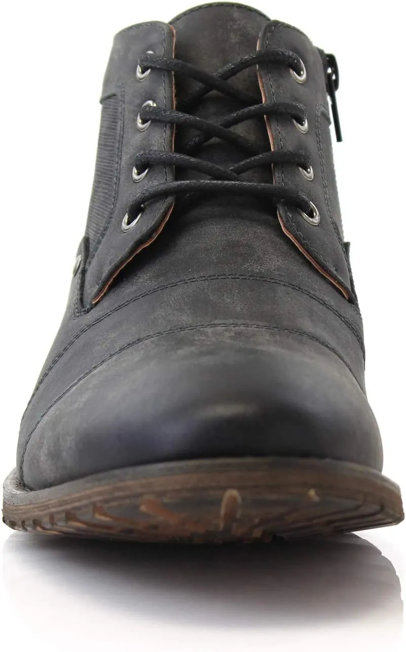 Ferro Aldo Blaine MFA806035 Mens Casual Brogue Mid-Top Lace-Up and Zipper Boots…