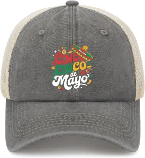 Fiesta Squad Cinco De Mayo Hats for Women Baseball Caps Soft Washed Dad Hats Fitted