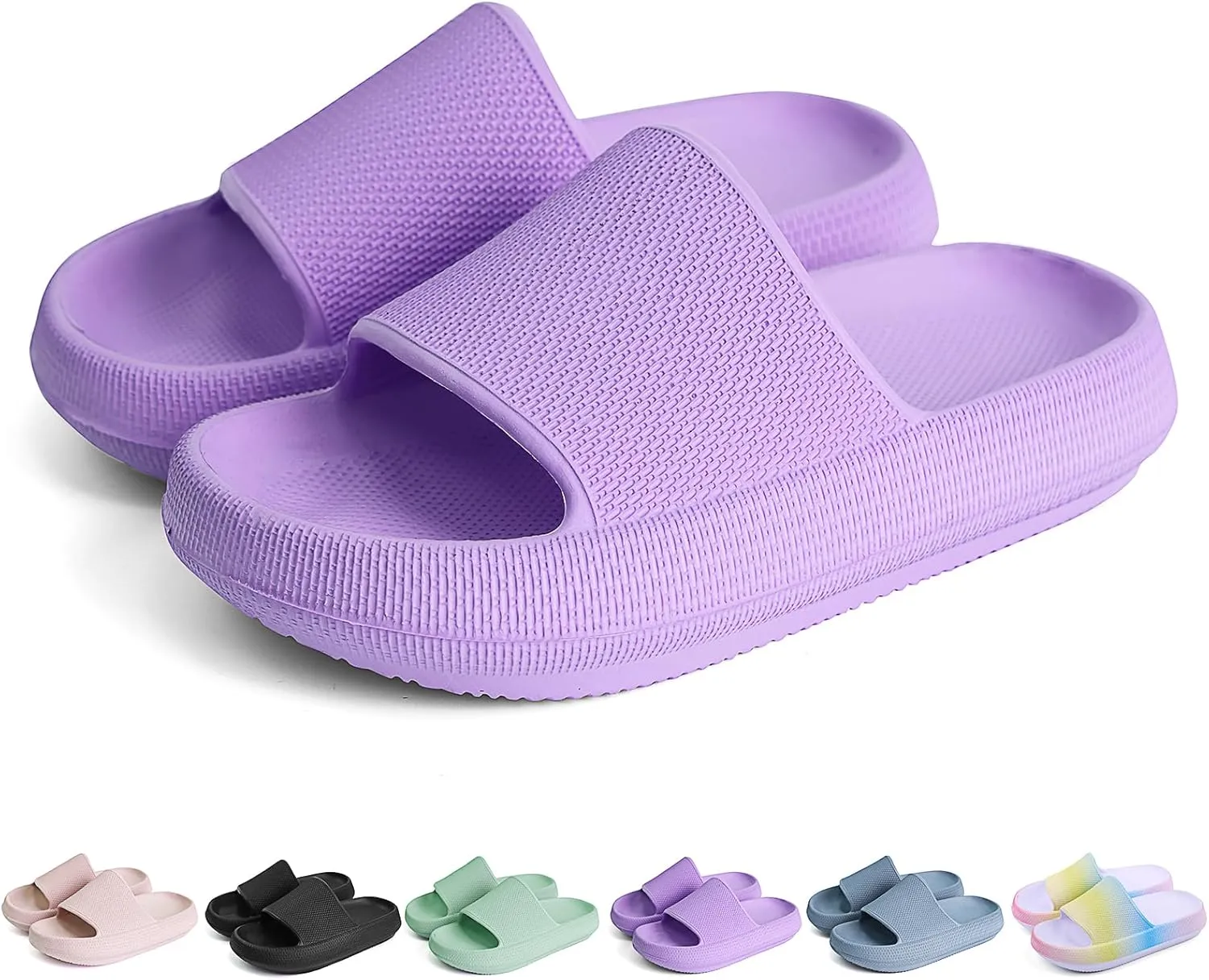 FJWYSANGU Kids Cloud Slides丨Boys Girls Bathroom Shower Sandals丨Open Toe Thick Sole Slip on Slippers丨Summer Non-slip Beach Pool Shoes
