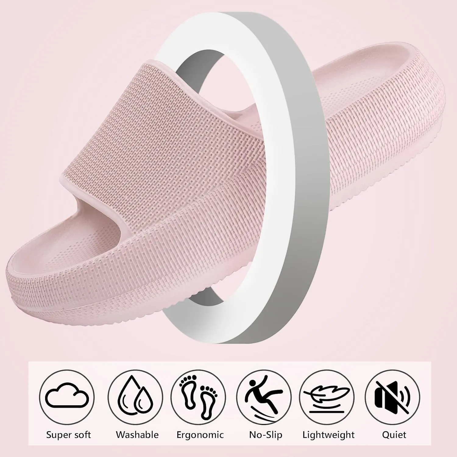 FJWYSANGU Kids Cloud Slides丨Boys Girls Bathroom Shower Sandals丨Open Toe Thick Sole Slip on Slippers丨Summer Non-slip Beach Pool Shoes