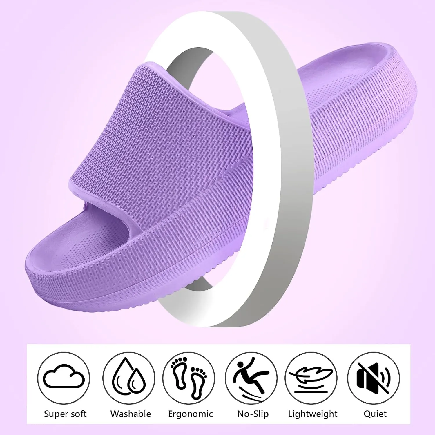 FJWYSANGU Kids Cloud Slides丨Boys Girls Bathroom Shower Sandals丨Open Toe Thick Sole Slip on Slippers丨Summer Non-slip Beach Pool Shoes
