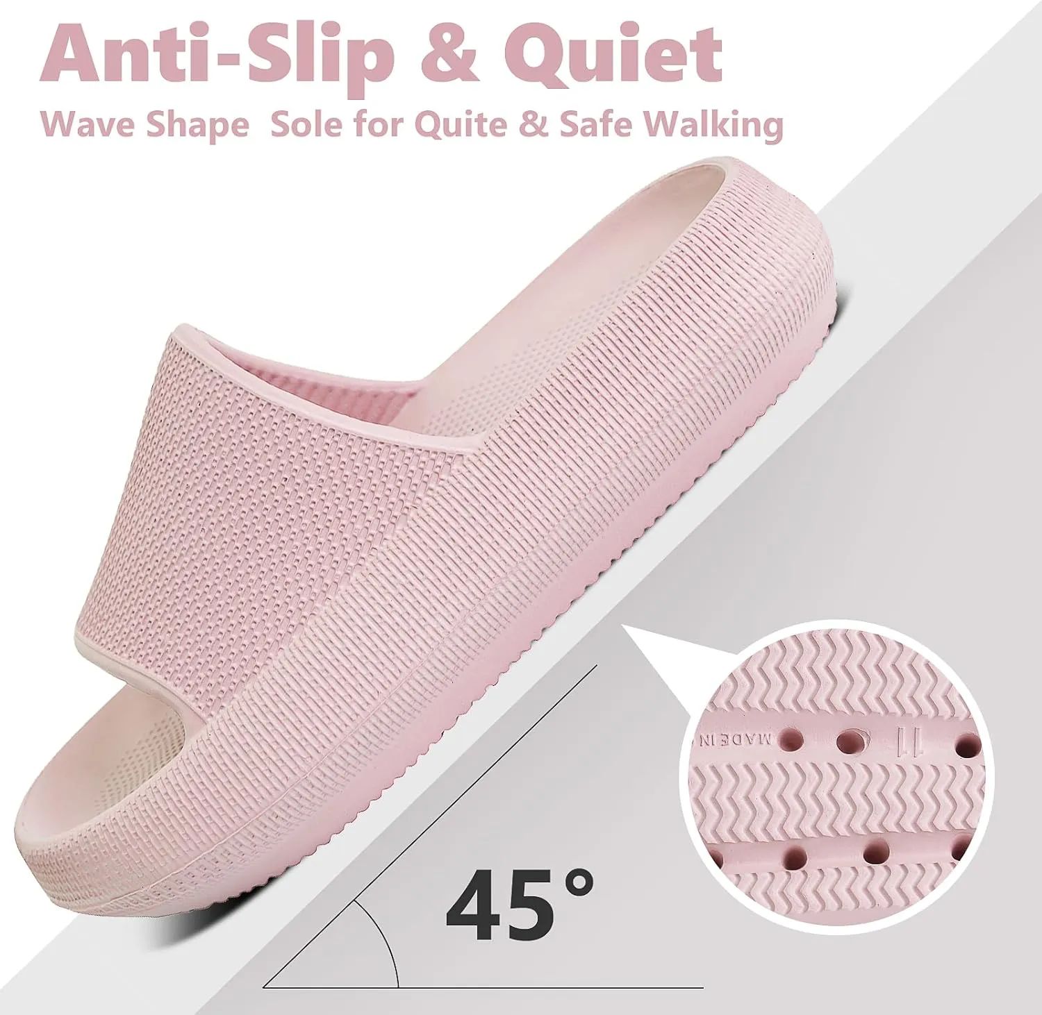 FJWYSANGU Kids Cloud Slides丨Boys Girls Bathroom Shower Sandals丨Open Toe Thick Sole Slip on Slippers丨Summer Non-slip Beach Pool Shoes