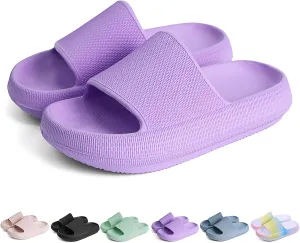 FJWYSANGU Kids Cloud Slides丨Boys Girls Bathroom Shower Sandals丨Open Toe Thick Sole Slip on Slippers丨Summer Non-slip Beach Pool Shoes