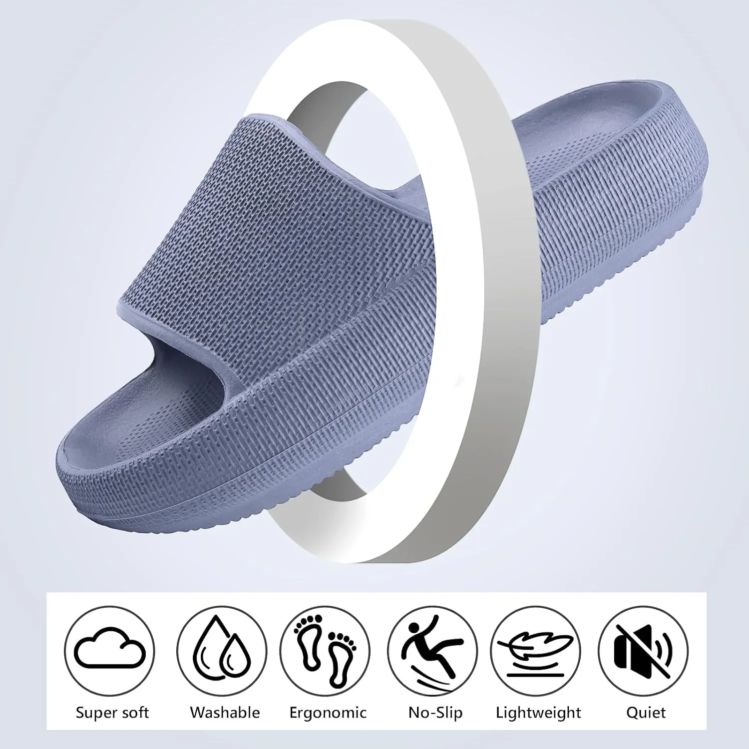 FJWYSANGU Kids Cloud Slides丨Boys Girls Bathroom Shower Sandals丨Open Toe Thick Sole Slip on Slippers丨Summer Non-slip Beach Pool Shoes