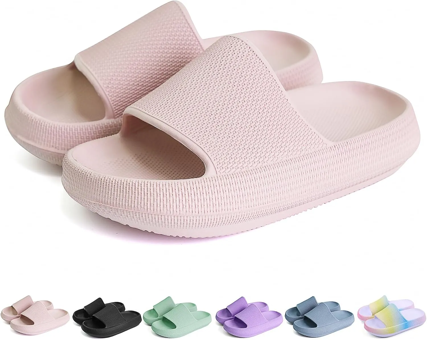 FJWYSANGU Kids Cloud Slides丨Boys Girls Bathroom Shower Sandals丨Open Toe Thick Sole Slip on Slippers丨Summer Non-slip Beach Pool Shoes