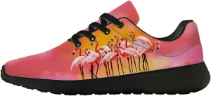 Flamingo Sneakers for Women Men Girl,3D Print Personalized Sunset Flamingo Tennis Walking Sneakers Gifts for Birthday,US Size 9.5 Women/8 Men Rose