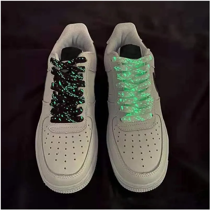 Flat Reflective Runner Shoe Laces Safety Luminous Glowing Shoelaces Unisex for Sport Basketball Canvas Shoes (Color : Red, Length : 140CM)
