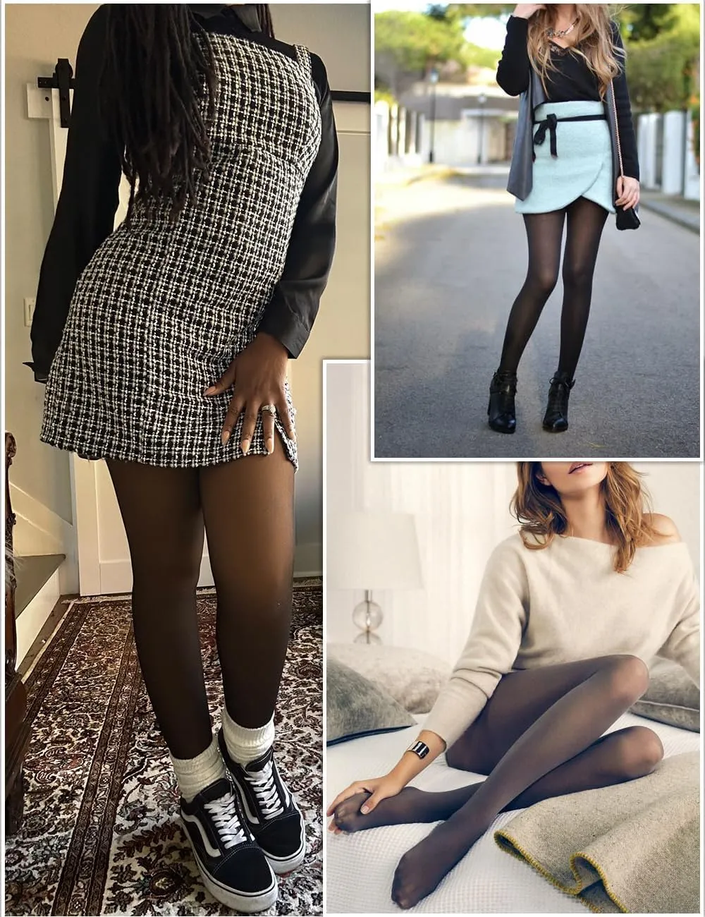 Fleece Lined Tights For Women Sheer Fake Translucent Winter Thermal Pantyhose Opaque Warm Thick High Waist Leggings