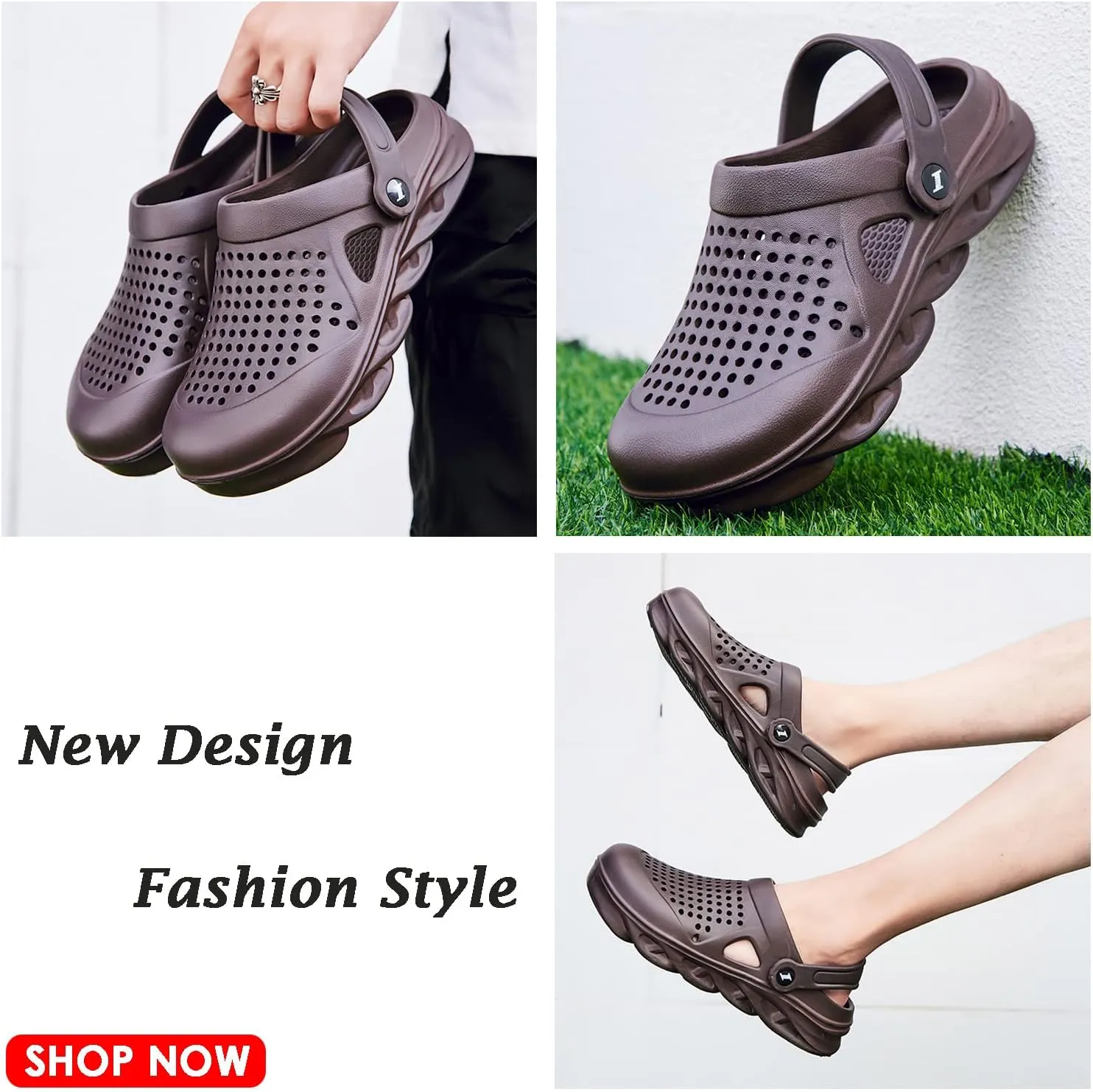 FLIOZY Garden Clogs Mens Water Clogs Summer Breathable Sports Sandals Slip On Beach Sandals Outdoor Indoor Garden Shoes