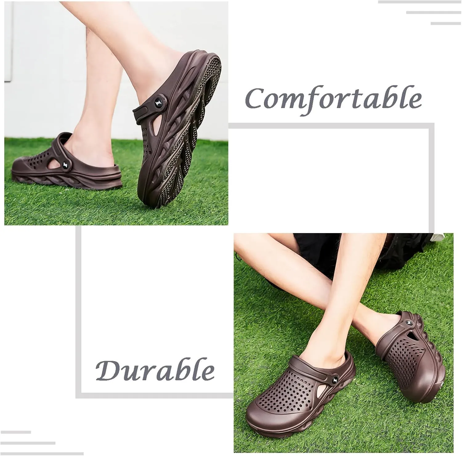 FLIOZY Garden Clogs Mens Water Clogs Summer Breathable Sports Sandals Slip On Beach Sandals Outdoor Indoor Garden Shoes
