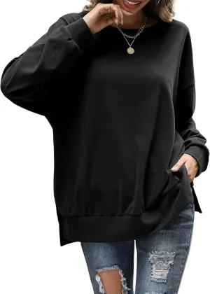 Florboom Womens Oversized Sweatshirts Crew Neck Long Sleeve Tunic Top Casual Fall Soft Pullover
