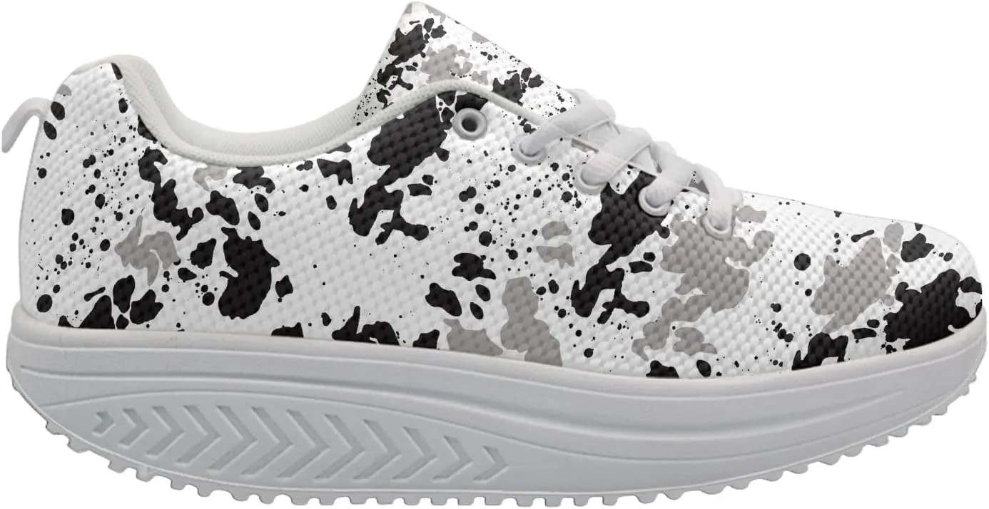 FOR U DESIGNS Women Sneaker Platform Wedge Sneakers Breathable Comfort Walking Shoes Running Shoes