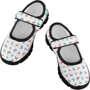 Forchrinse Toddler Girls Mary Jane Flats,Breathable Slip on Comfort Dragonfly Platform Mary Jane for Kids Dress Shoes School Walking Shoes
