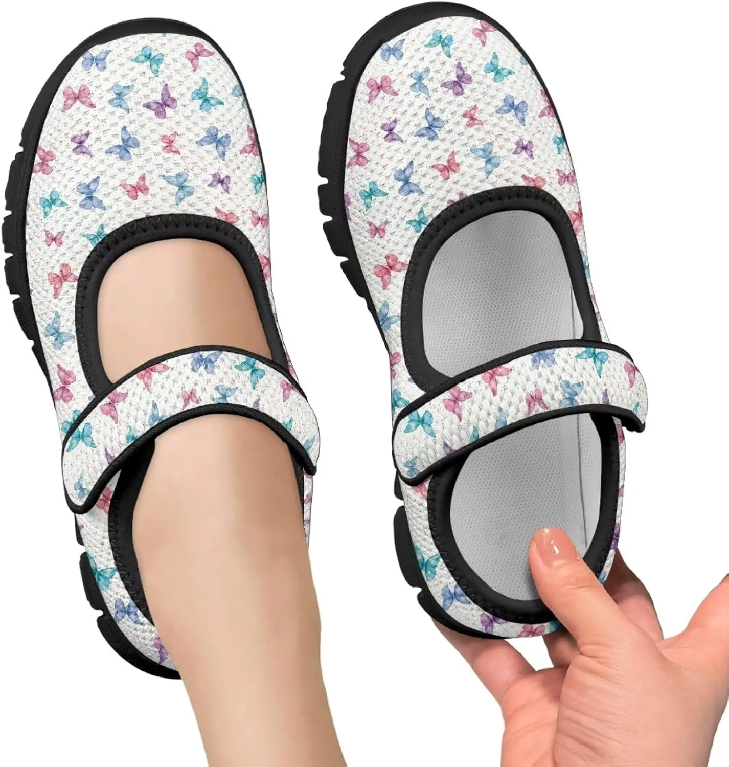 Forchrinse Toddler Girls Mary Jane Flats,Breathable Slip on Comfort Dragonfly Platform Mary Jane for Kids Dress Shoes School Walking Shoes