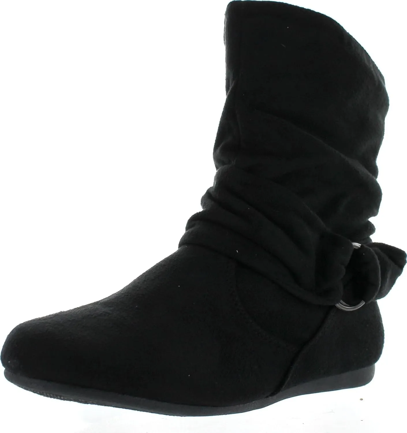 Forever Link Women's Fashion Mid Calf Flat Heel Side Zipper Slouch Boots Booties
