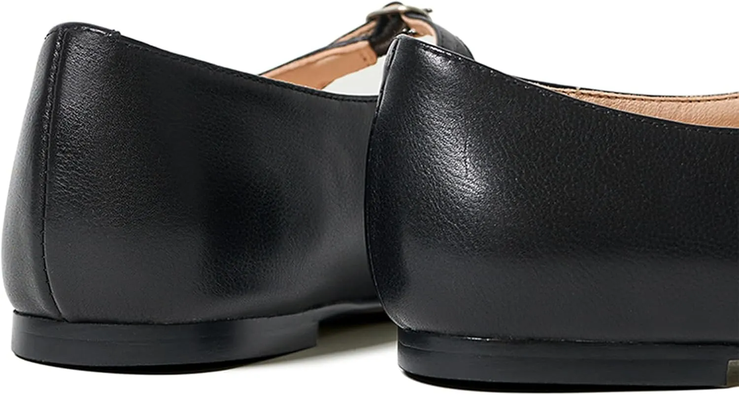 FRTROIN Mary Jane Dress Shoes for Women 2025 Comfortable Casual Work Black Ballet Flats