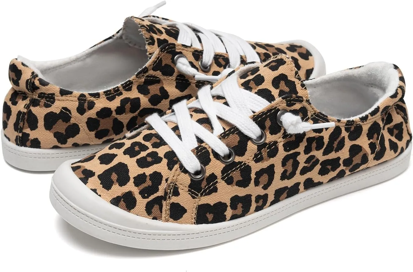 FUNKYMONKEY Shoes for Women, Comfort Low Top Canvas Slip On Sneakers Classic Casual Walking Shoes