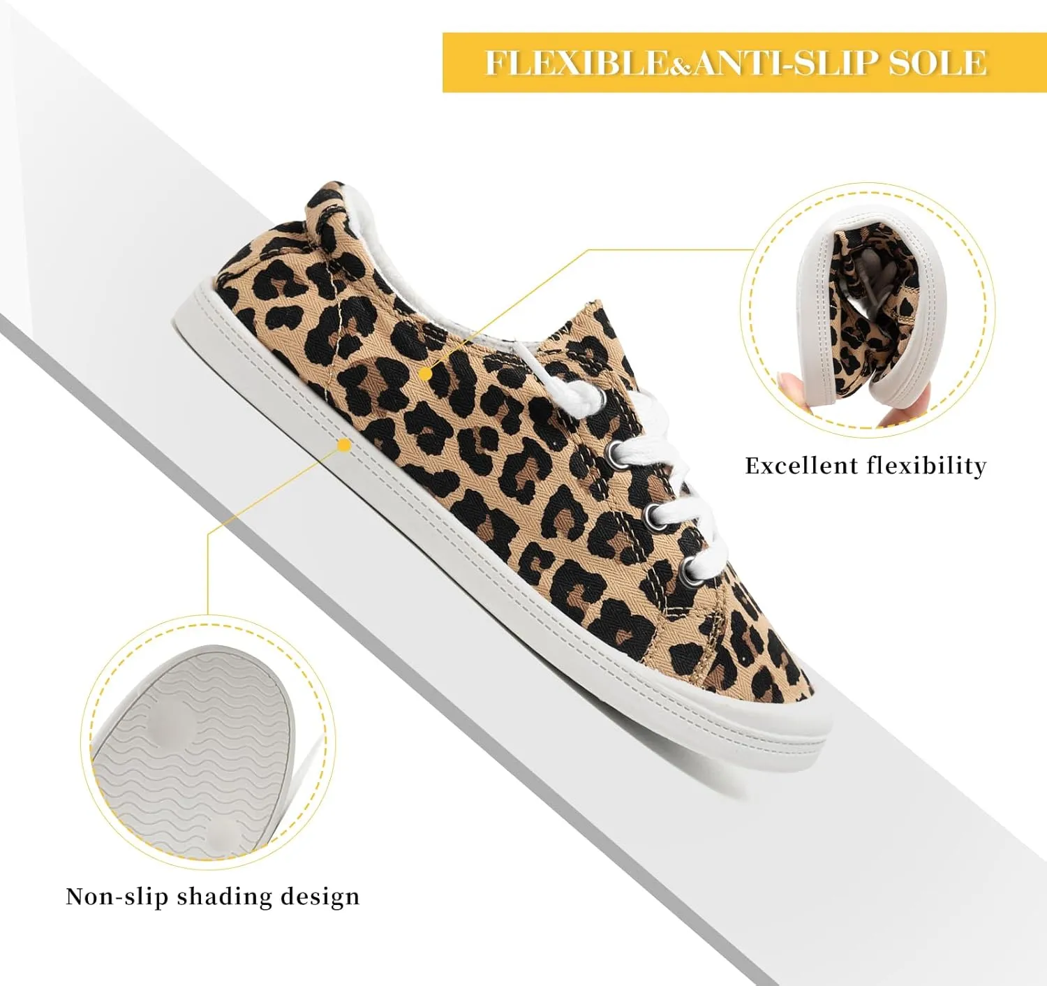 FUNKYMONKEY Shoes for Women, Comfort Low Top Canvas Slip On Sneakers Classic Casual Walking Shoes