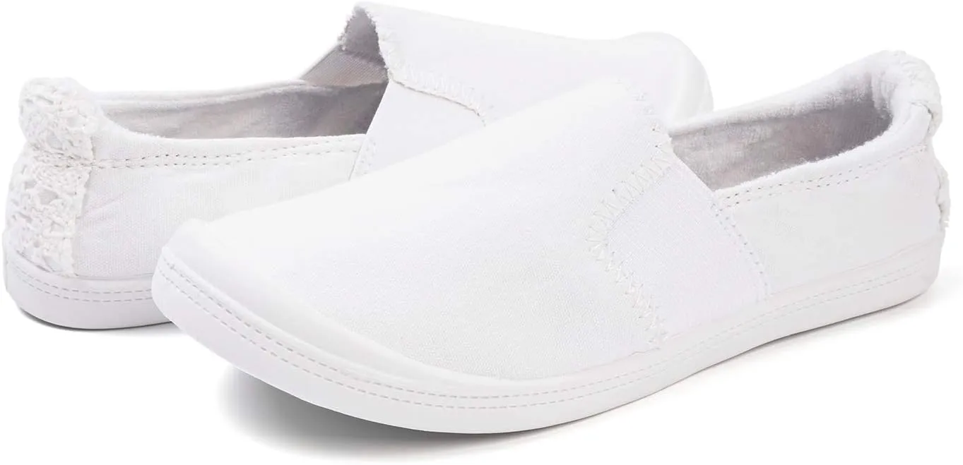 FUNKYMONKEY Shoes for Women, Comfort Low Top Canvas Slip On Sneakers Classic Casual Walking Shoes