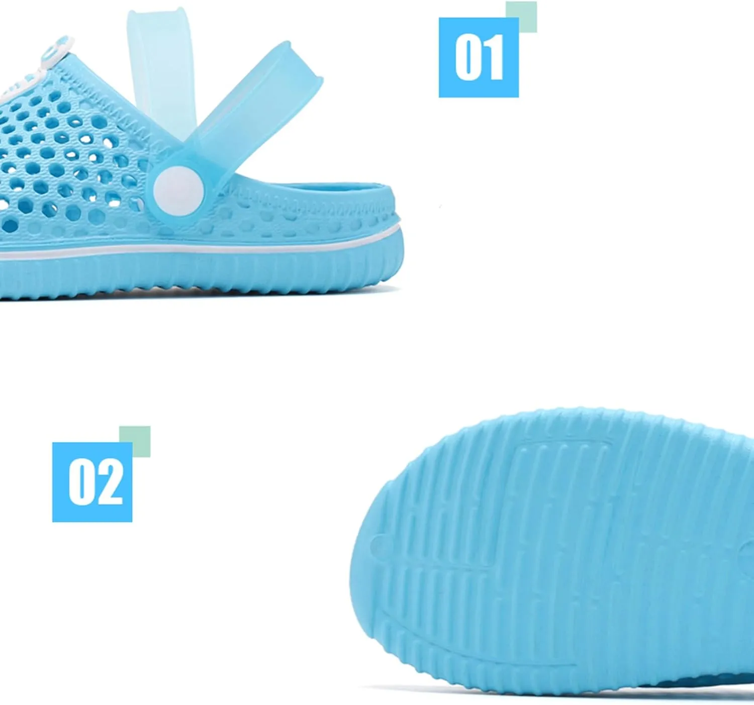 Garden Shoes Breathable for Boys Girls : Kids Lightweight Mesh Hole Slip-On Clogs for Beach Pool Little Kids Summer Closed Toe Slippers Sandals for Indoor Outdoor