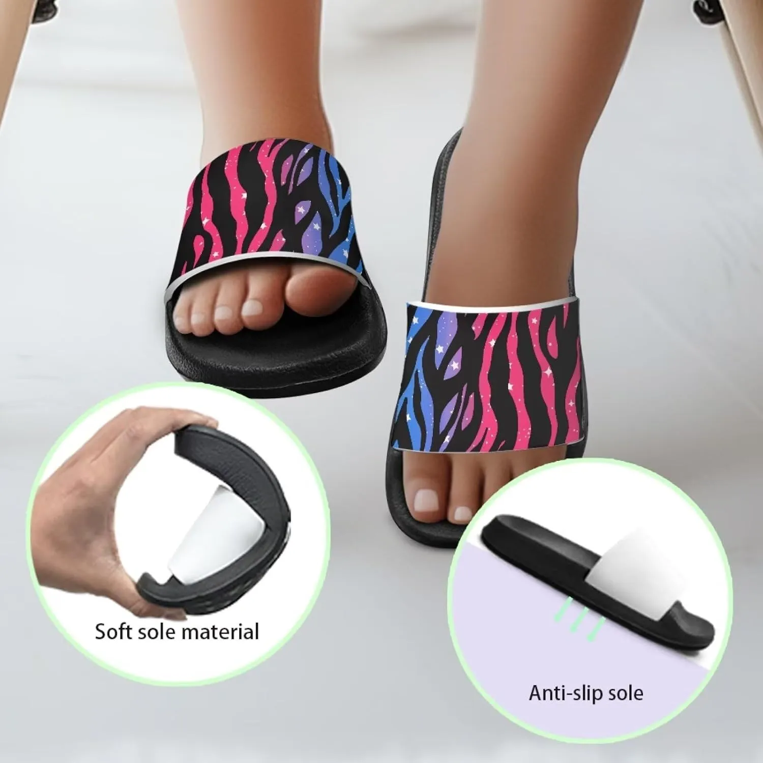Girls Boys Slide Sandals Kids Summer Comfortable Slippers Slip On for Outdoor Beach Pool Shower Fit Little Big Kids