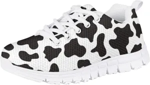 Girls Cute Tennis Shoes Kids Breathable Mesh Running Sneakers Casual Print Lace Up Soft Walking Shoes