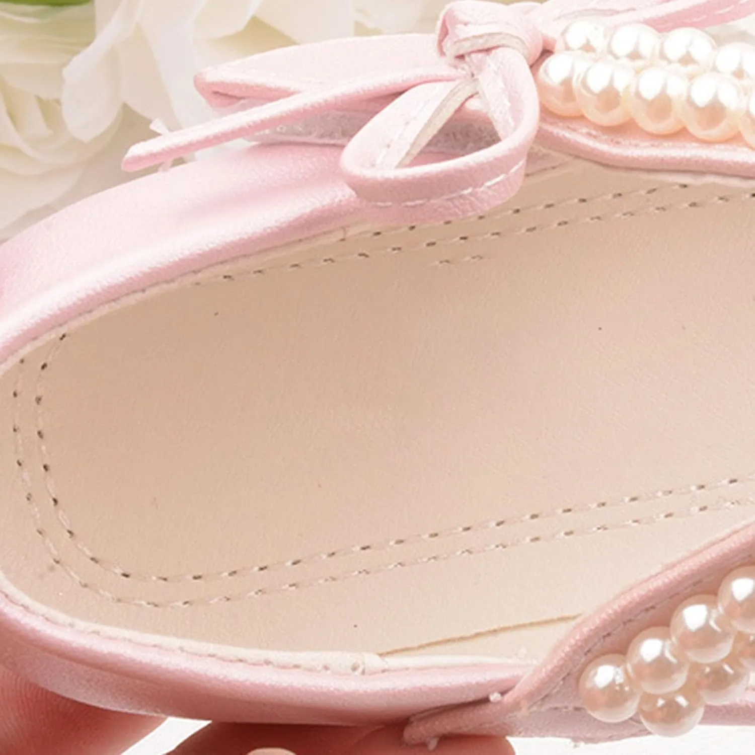 Girls Dress Shoes Mary Jane Shoes Toddler Girls Low Heel Ankle Strap Pearl Dress Shoes for School Wedding Party