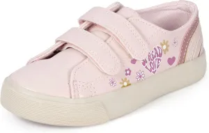 Girls Fashion Sneakers Adjustable Vegan Leather Anti-Slip Walking Shoes for Little Girl Comfortable Cute Pink Soft Kid Shoes
