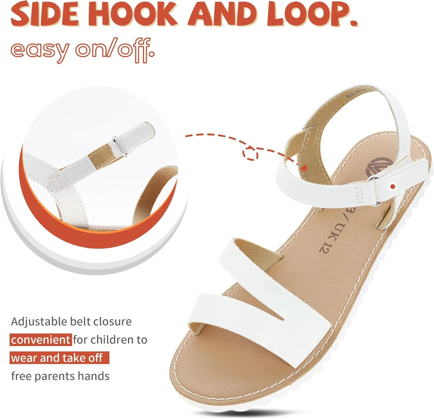 Girls Sandals Open Toe Strappy Summer Shoes Dress Sandals for Girls