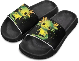 Girls Slide Sandals Axolotl Theme Summer Slippers for Kids Shower Shoes