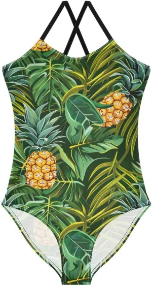 Girls Swimsuit One Piece Bathing Suit with Adjustable Straps Little Kids Swimming Suits Beach Swimwear for 3-10 Years