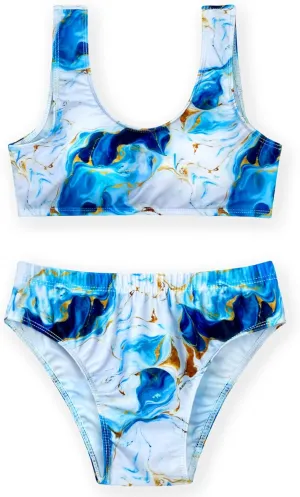 Girls Swimsuits Two Piece Bathing Suits Sport Beach Bikini Sets UPF 50  Teen Summer Swimwear with Chest Pad