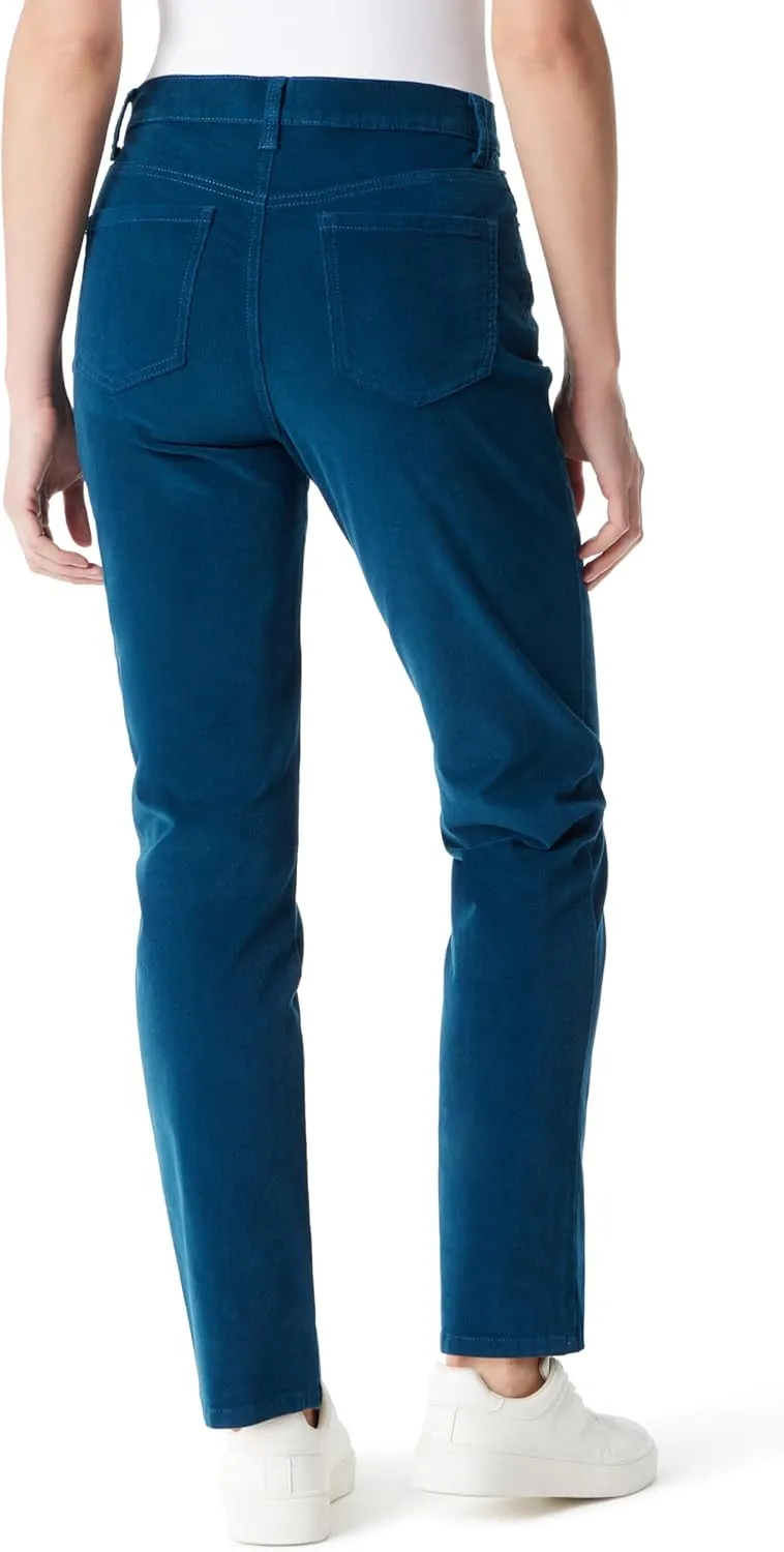 Gloria Vanderbilt Women's Amanda Corduroy High Rise Straight Leg Pant Standard