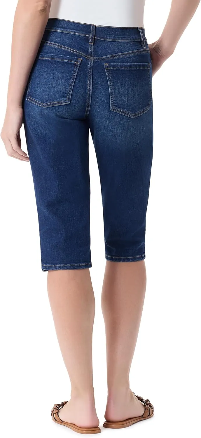 Gloria Vanderbilt Women's Dalia Seam Skimmer Short with Side Slit Vents Standard