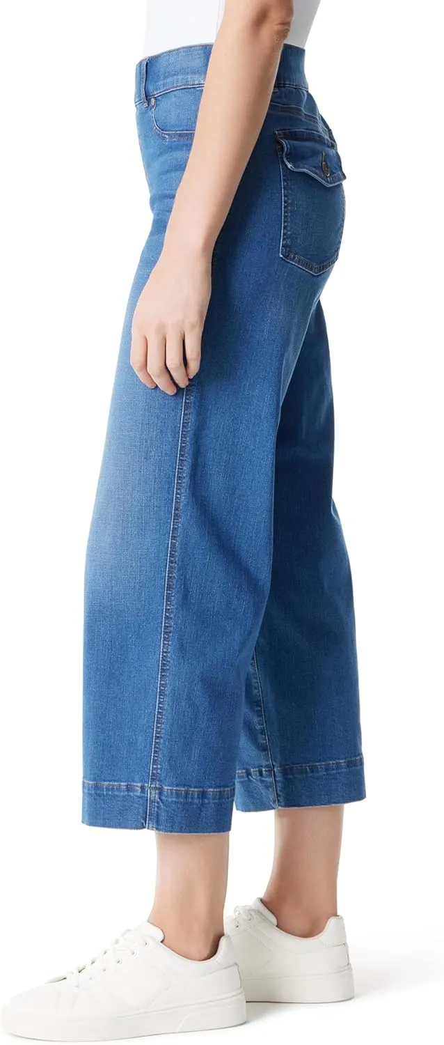 Gloria Vanderbilt Women's Shape Effect Pull on High Rise Wide Leg Crop Standard
