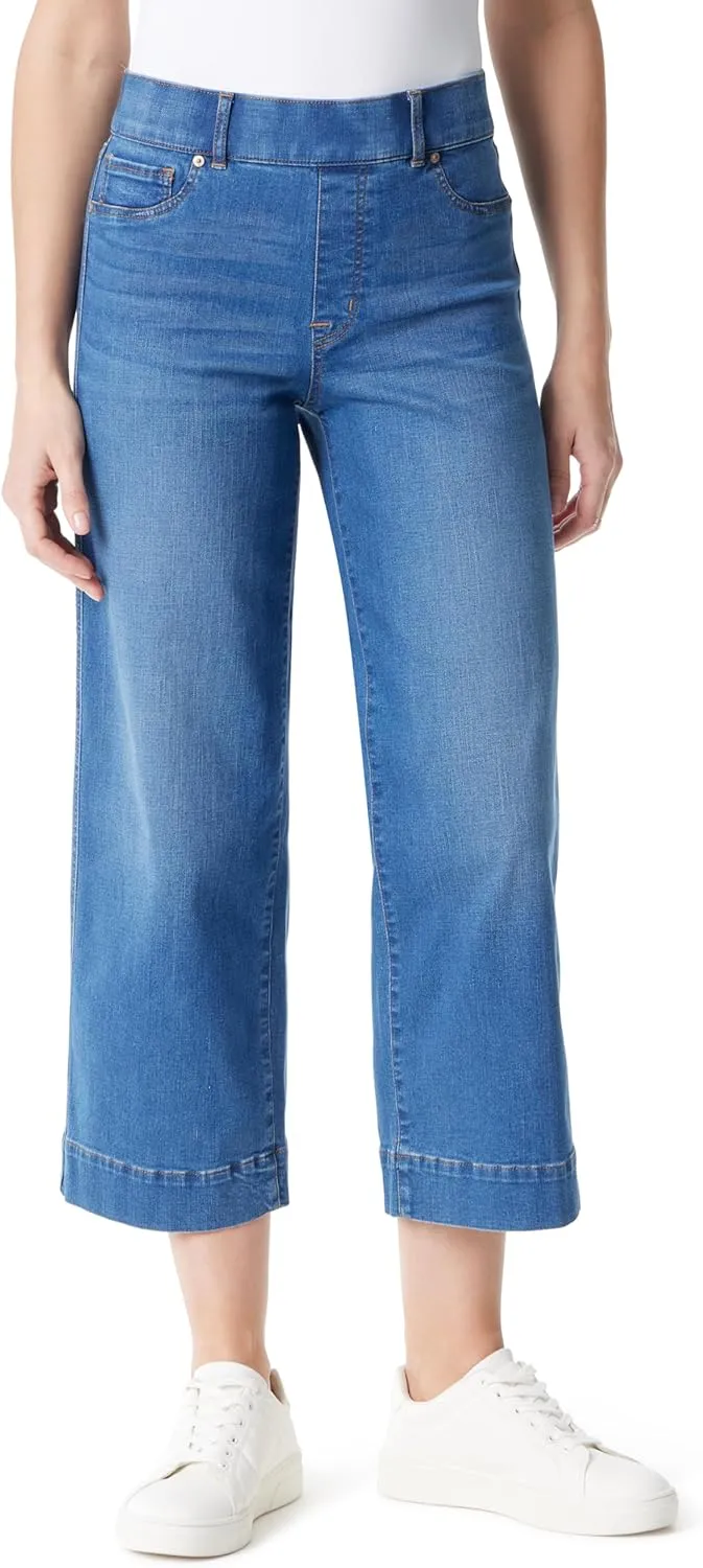 Gloria Vanderbilt Women's Shape Effect Pull on High Rise Wide Leg Crop Standard