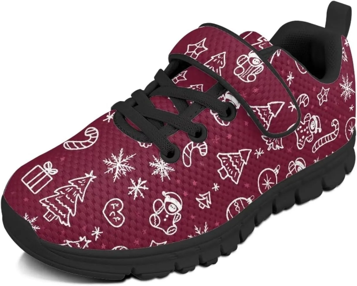 GOSTONG Unisex Kids Sneakers Breathable Mesh Walking Sneakers Soft Non Slip Indoor Outdoor Running Shoes Black Sole US 11-15